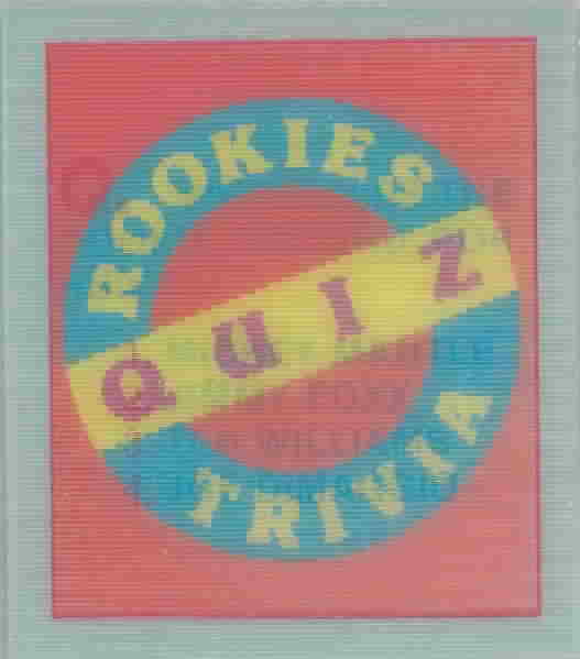 1986 Sportflics Rookies Trivia Quiz Baseball Cards